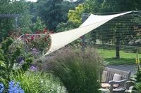 Voile d'ombrage rectangulaire 2.5 x 3 m, Polyester, Store imperm�abilis� avec kit de fixation, Ivoire