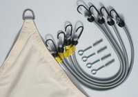 Voile d'ombrage rectangulaire 2.5 x 3 m, Polyester, Store imperm�abilis� avec kit de fixation, Ivoire