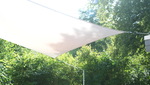 Voile rectangulaire 4 x 3 m en polyester. Store gris-clair avec kit de fixation #11