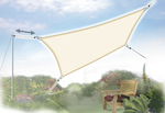 Voile d'ombrage rectangulaire 2.5 x 3 m, Polyester, Store imperm�abilis� avec kit de fixation, Ivoire #9