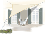 Voile d'ombrage triangulaire 3,60 m (store extrieur) - gris clair #14